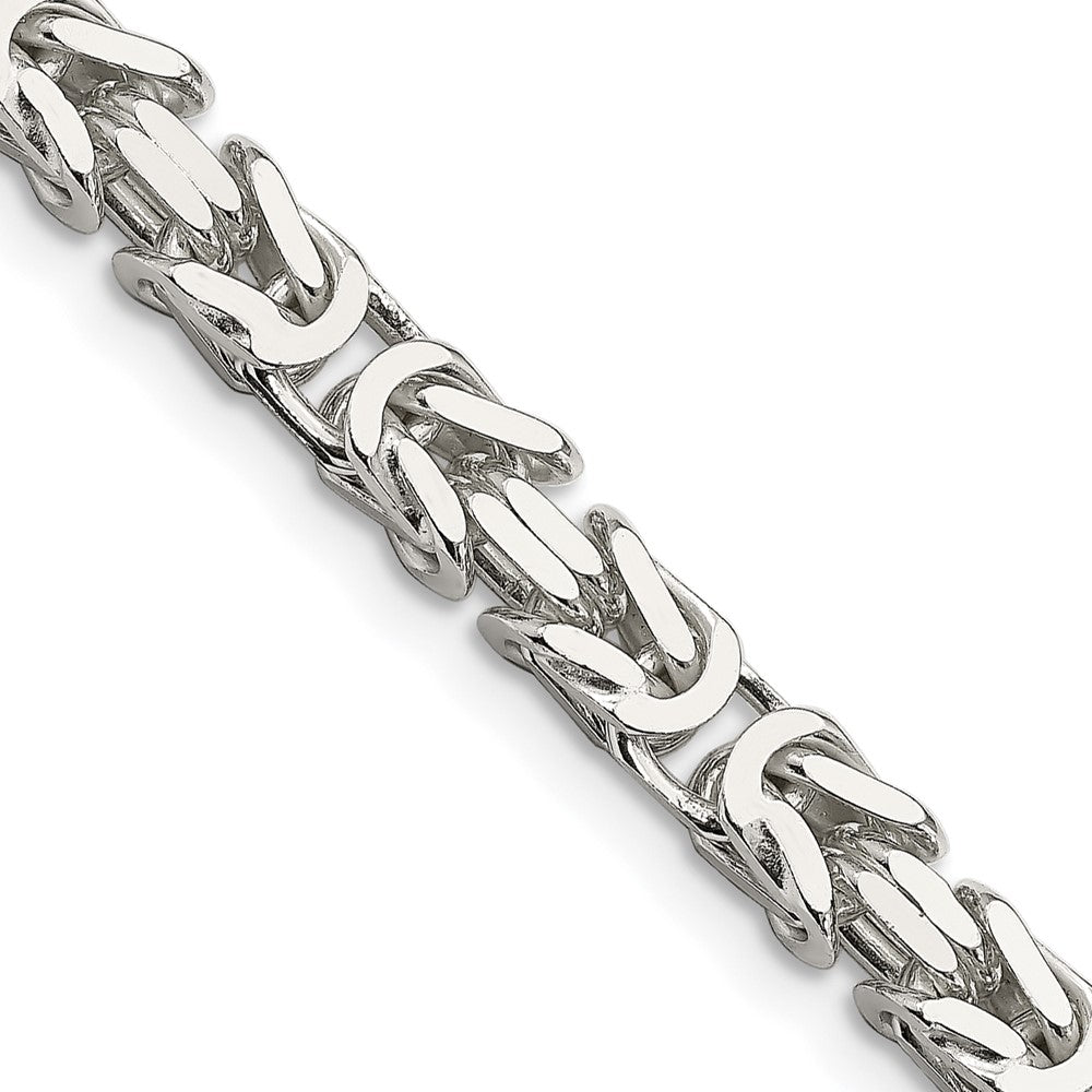 22 Inch Sterling Silver 6mm Byzantine Chain Necklace