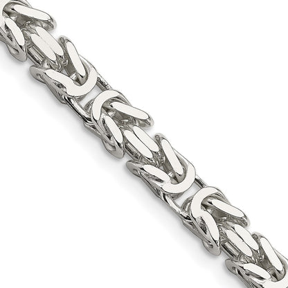 26 Inch Sterling Silver 6mm Byzantine Chain Necklace