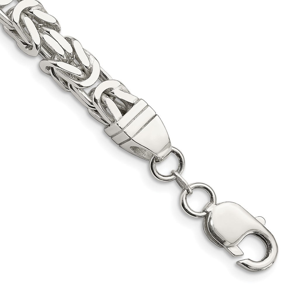 9 Inch Sterling Silver 7mm Byzantine Chain Bracelet