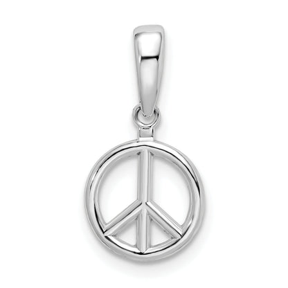 Sterling Silver De-Ani Rhodium-Plated Polished Peace Symbol Pendant