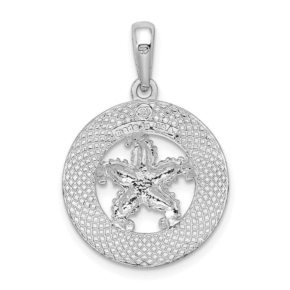 Sterling Silver De-Ani Rhodium-Plated Polished Booth Bay Starfish Pendant