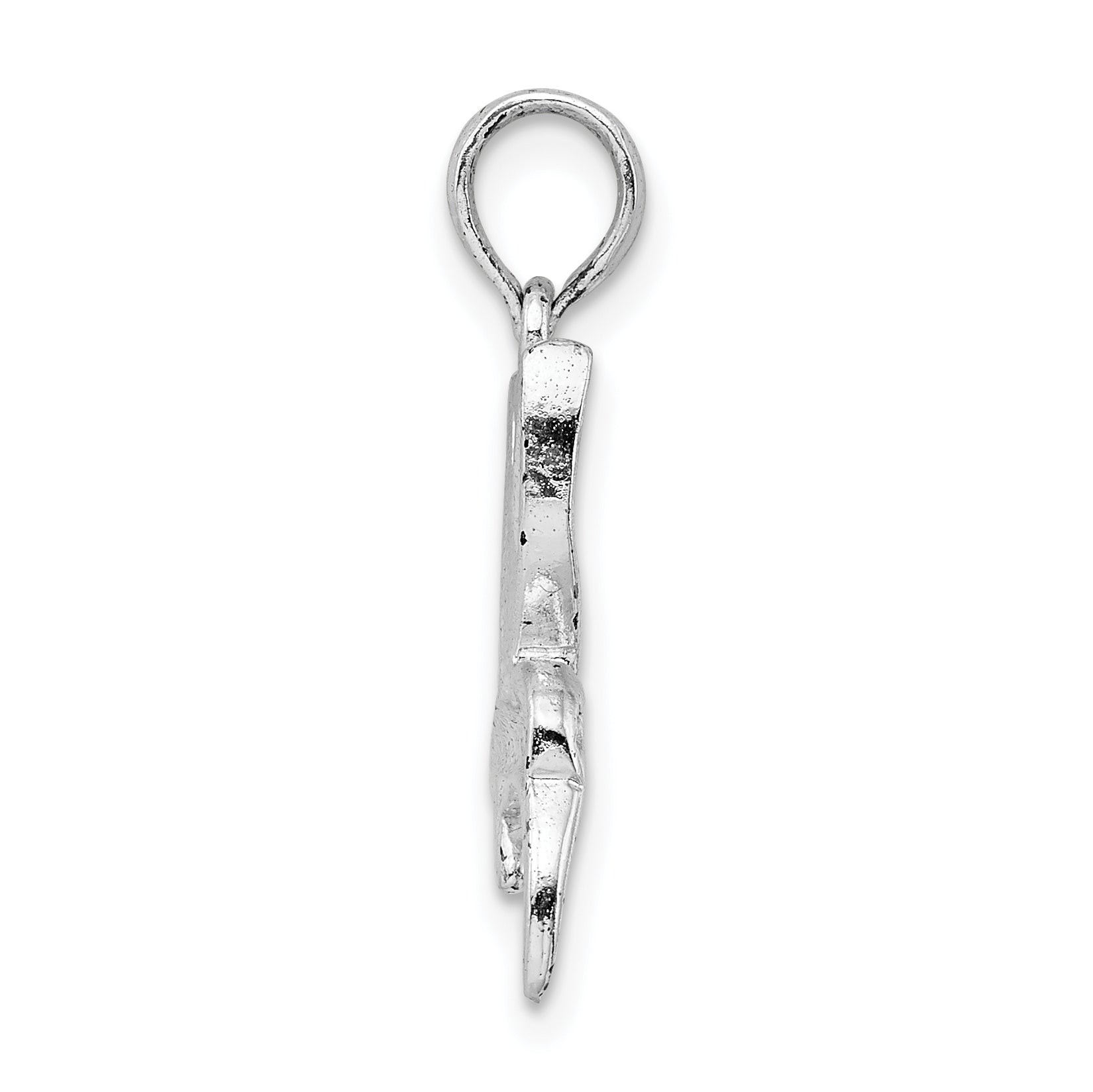 Sterling Silver De-Ani Rhodium-Plated Polished Hummingbird Pendant