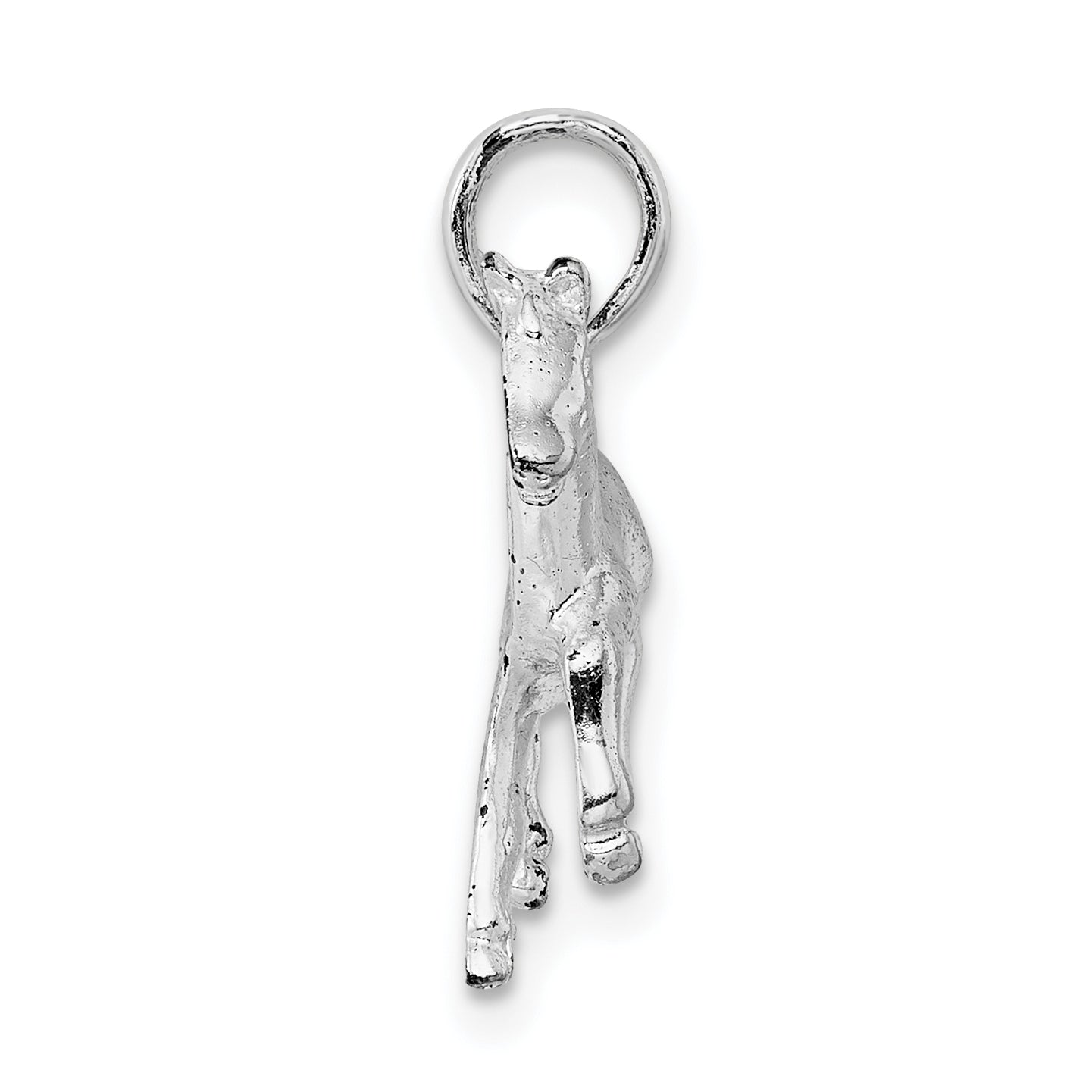 Sterling Silver De-Ani Rhodium-Plated Polished Galloping Horse Pendant