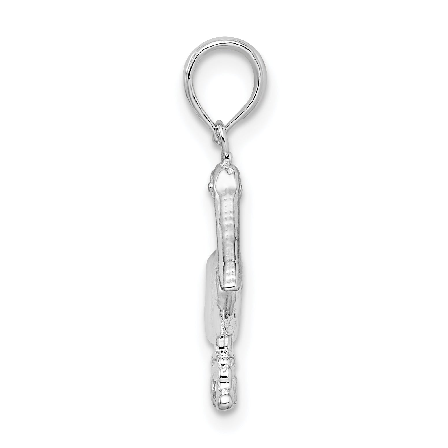 Sterling Silver De-Ani Rhodium-Plated Polished 3D Pelican Pendant