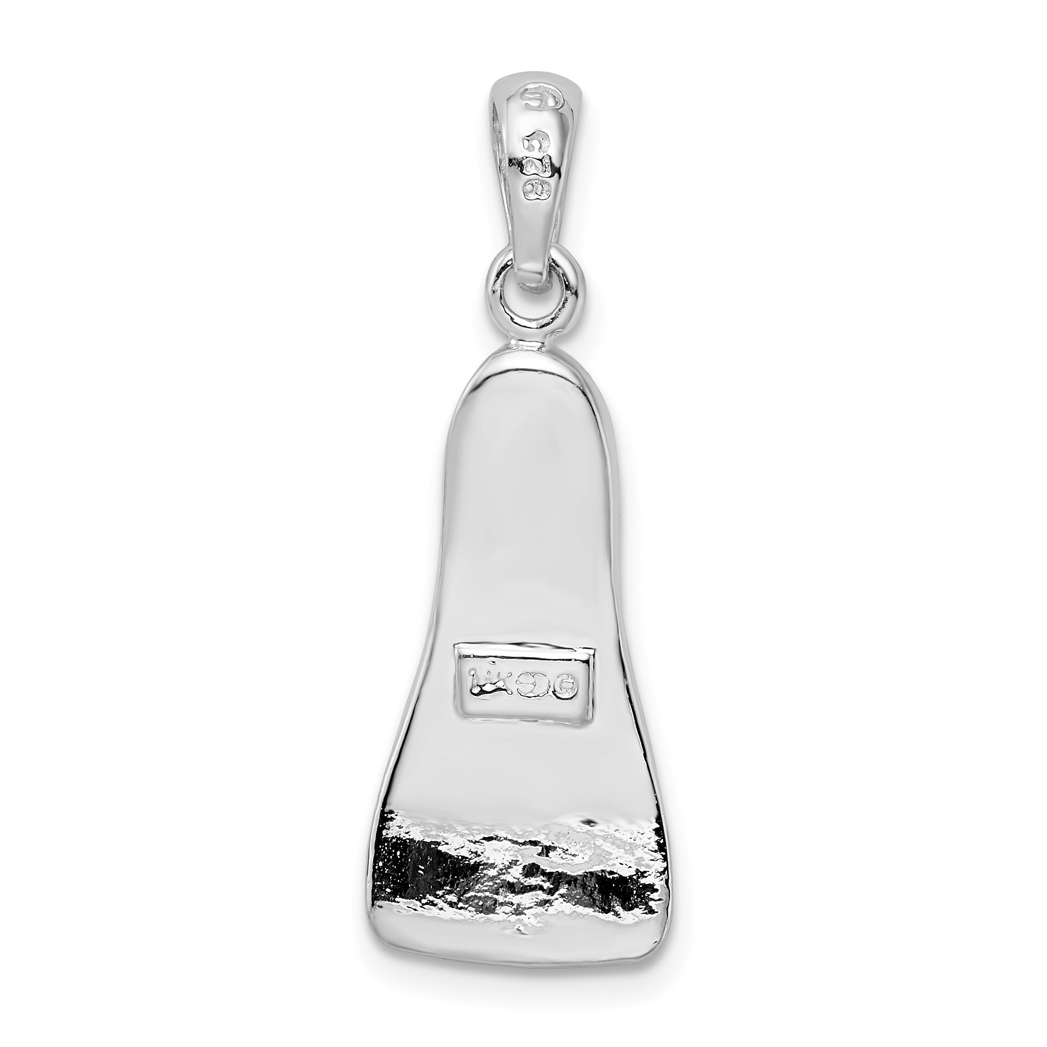 Sterling Silver De-Ani Rhodium-Plated Polished 3D Scuba Flipper Pendant