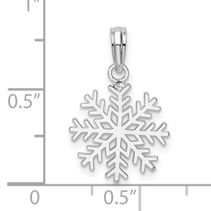 Sterling Silver De-Ani Rhodium-Plated Polished Cut-Out Snowflake Pendant