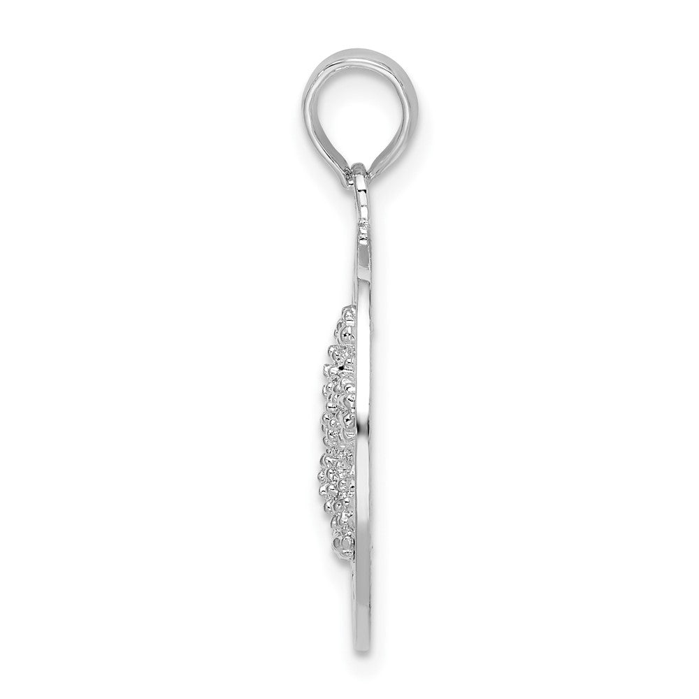 Sterling Silver De-Ani Rhodium-Plated Port Aransas Circle With Starfish Pendant