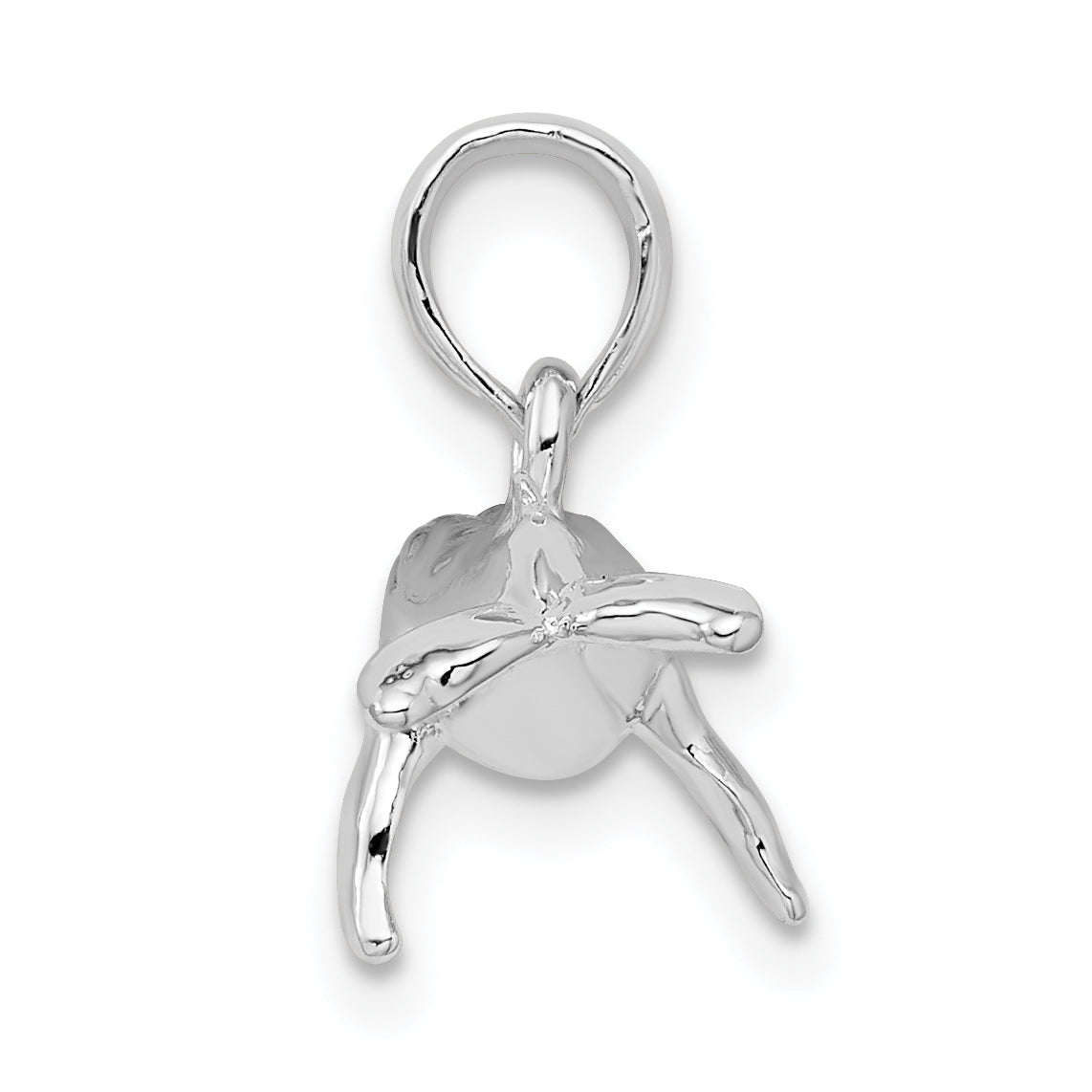 Sterling Silver De-Ani Rhodium-Plated Polished 3D Humpback Whale Pendant