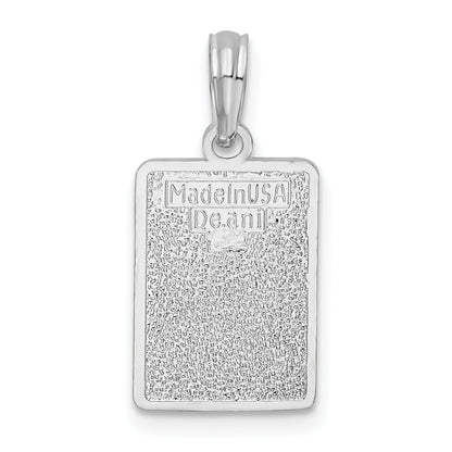Sterling Silver De-Ani Rhodium-Plated Enameled Small Key West Mile 0 Pendant