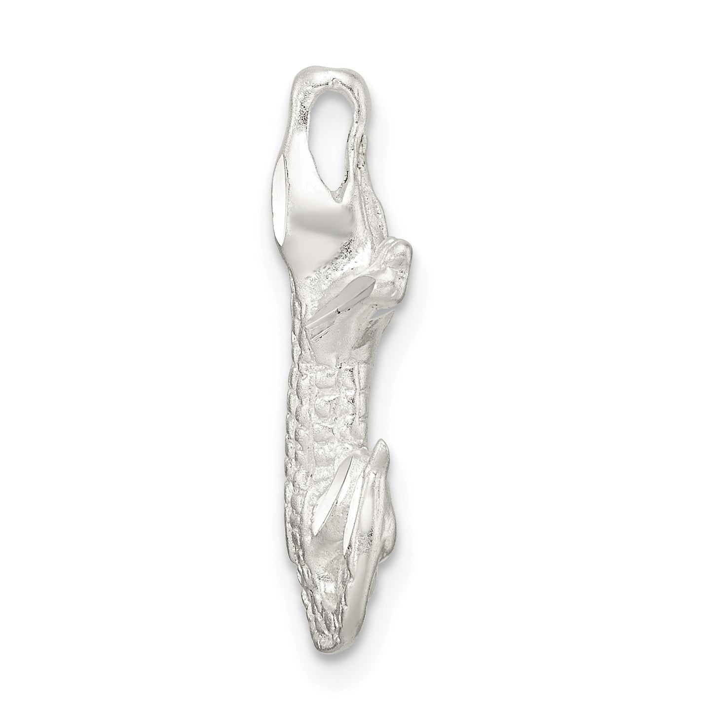 Sterling Silver Satin & Polished D/C Alligator Chain Slide (QC11093 ...