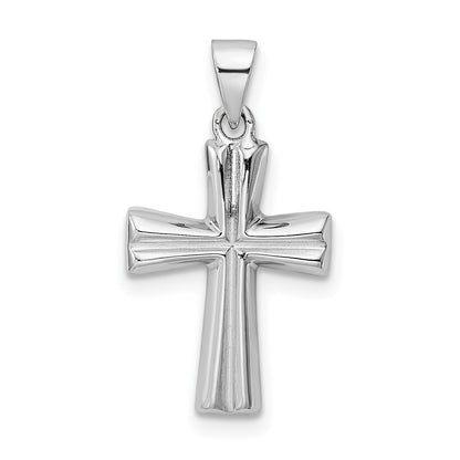 Sterling Silver Rh Polished Cross Pendant