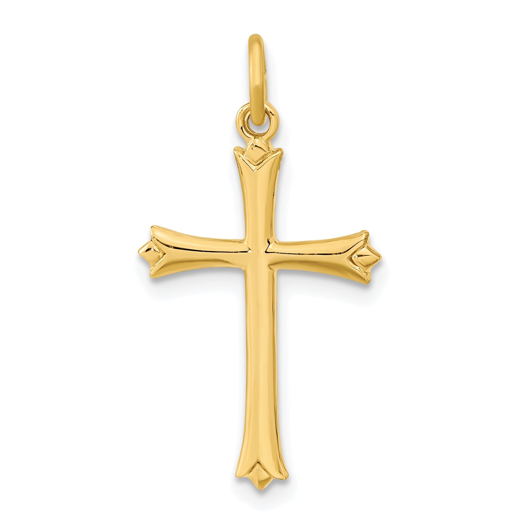 Sterling Silver Gold-Plated W/ Pointed Ends Cross Pendant