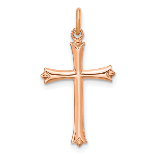 Sterling Silver Rose Gold-Plated W/ Pointed Ends Cross Pendant