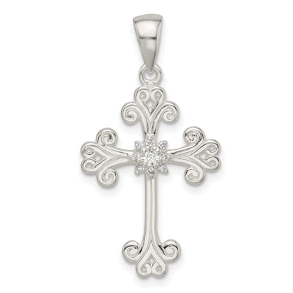 Sterling Silver Cz Cross Pendant
