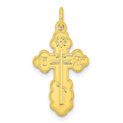 Ss/Gold Plated Stelring Silver Gold-Tone Polished Solid Miraculous Symbols Cross Pendant