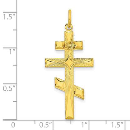 Ss/Gold Plated Sterling Silver Gold-Tone Polished Solid Cross Pendant