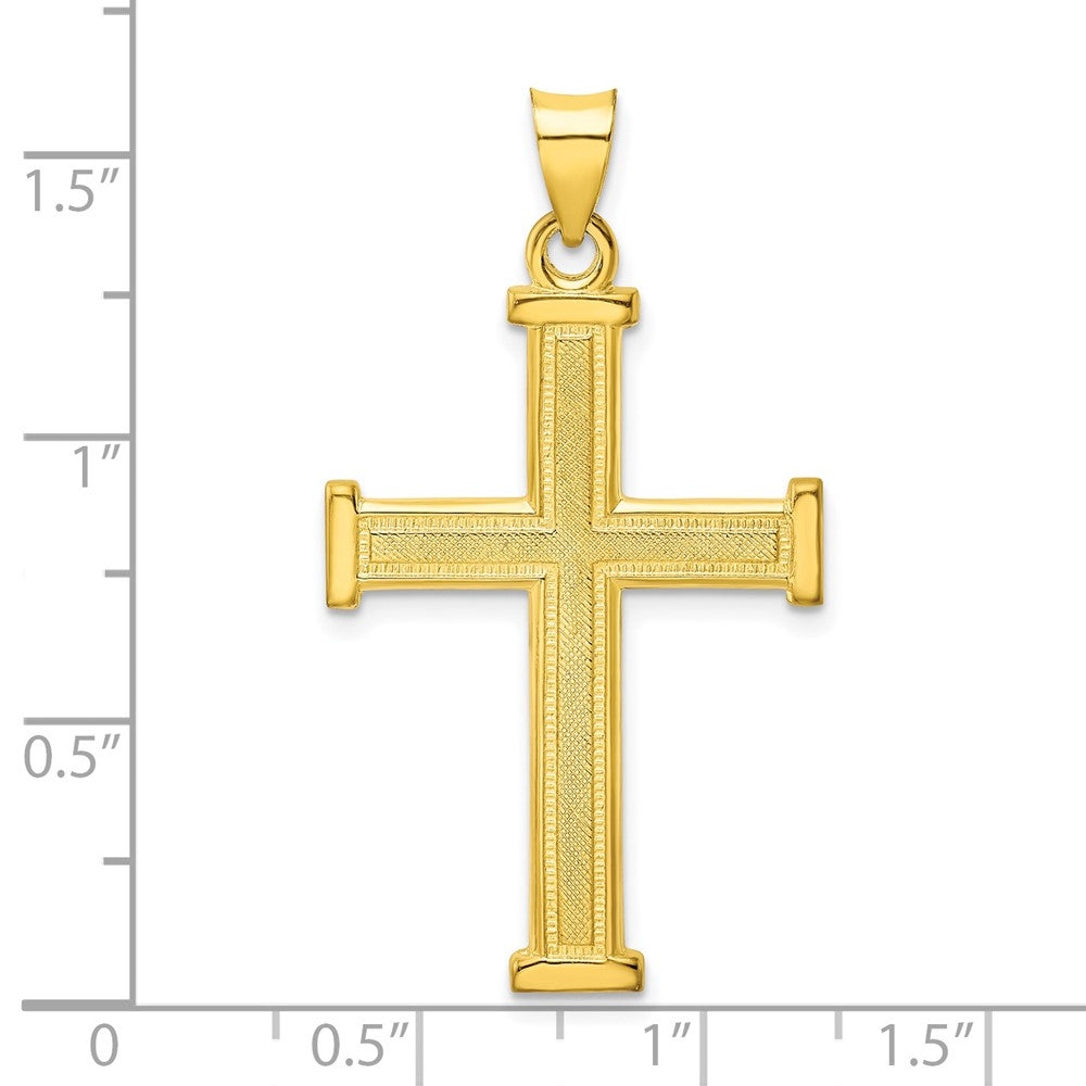 Ss/Gold Plated Sterling Silver Gold-Tone Polished Solid Cross Pendant