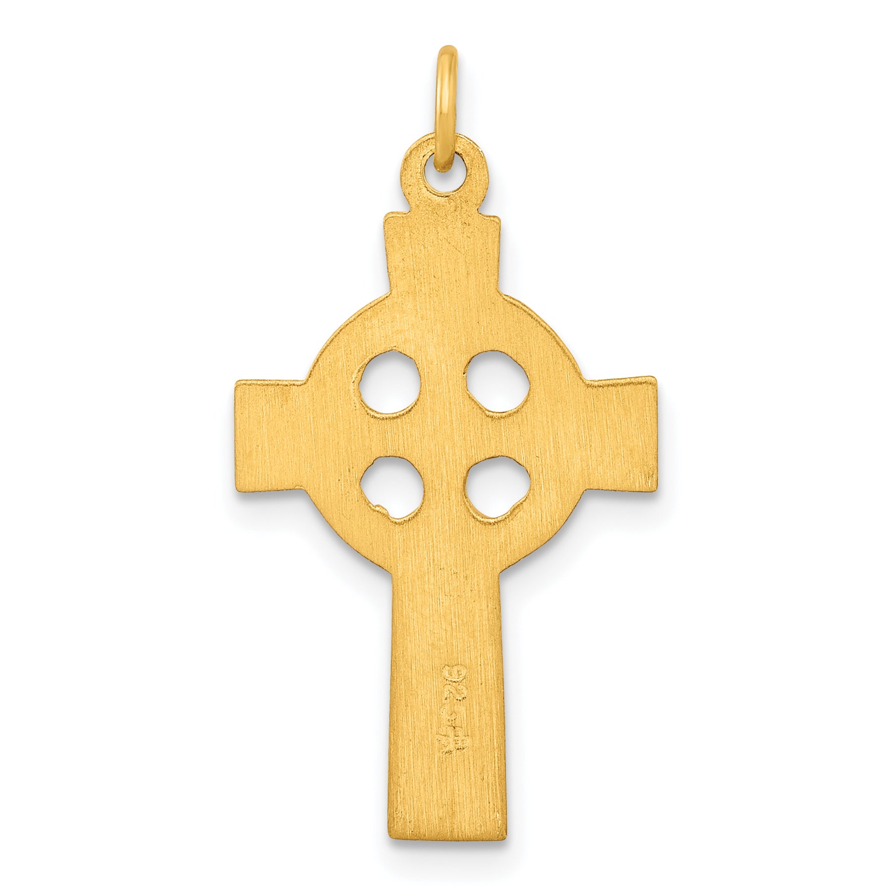 Ss/Gold Plated Sterling Silver Gold-Tone Polished Solid Cross Pendant