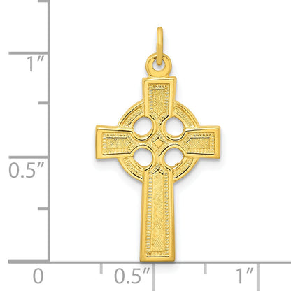 Ss/Gold Plated Sterling Silver Gold-Tone Polished Solid Cross Pendant