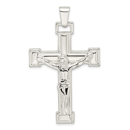 Sterling Silver Polished Crucifix Pendant