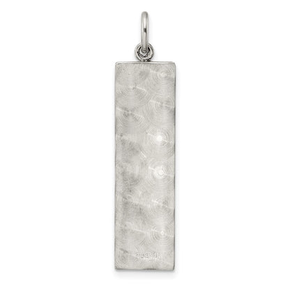 Sterling Silver Polished And Textured Solid Mezuzah W/Star Of David Pendant