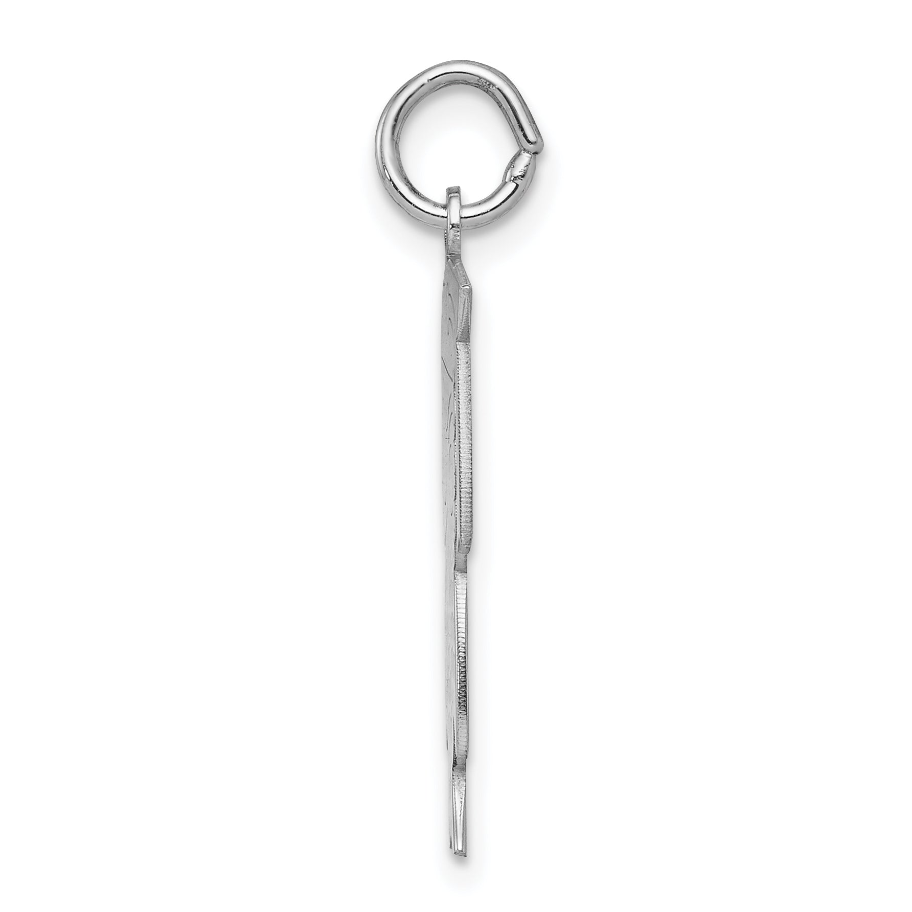 Sterling Silver Rhodium-Plated Owl Polished Charm