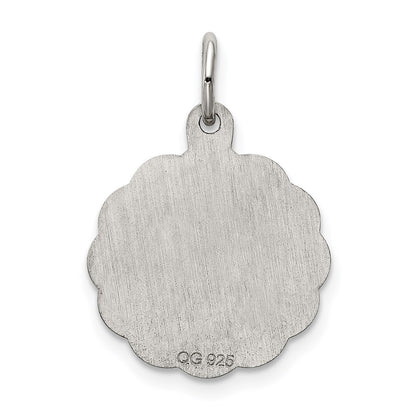 Sterling Silver Rhodium-Plated St. Christopher Medal Charm