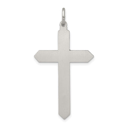 Sterling Silver Red Glass July Birthstone Antiqued Cross Pendant