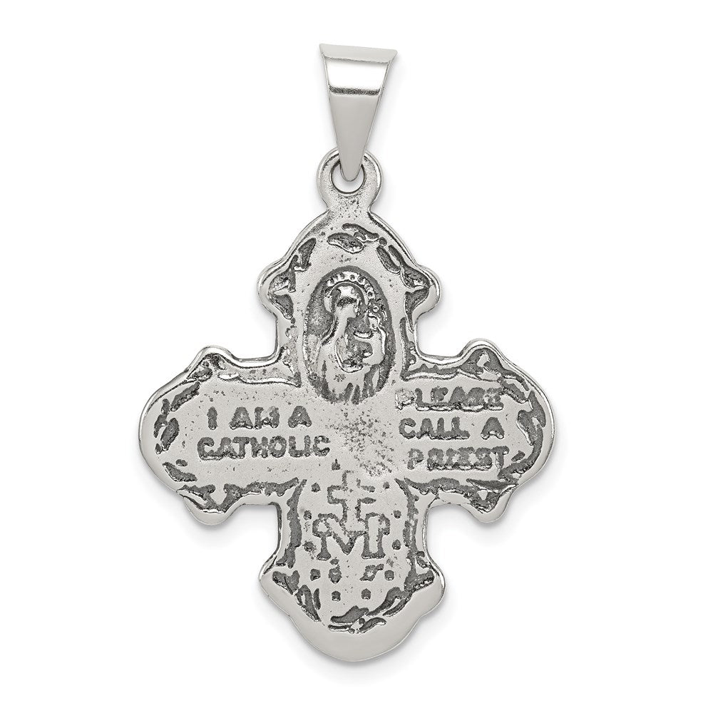 Sterling Silver Antiqued 4-Way Medal