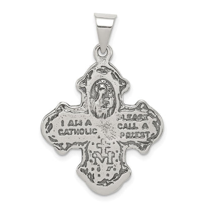 Sterling Silver Antiqued 4-Way Medal