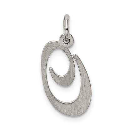 Sterling Silver Rhodium-Plated Fancy Script Letter O Initial Charm