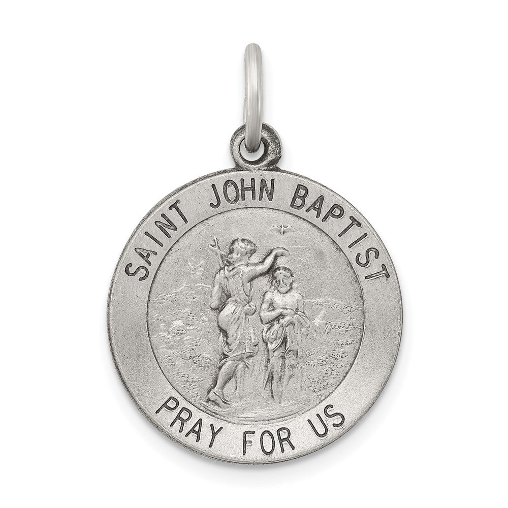 Sterling Silver Antiqued Saint John The Baptist Medal (QC5733) – Goldia ...