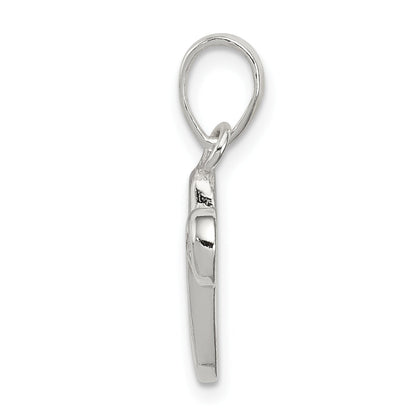 Sterling Silver Letter V Initial Pendant