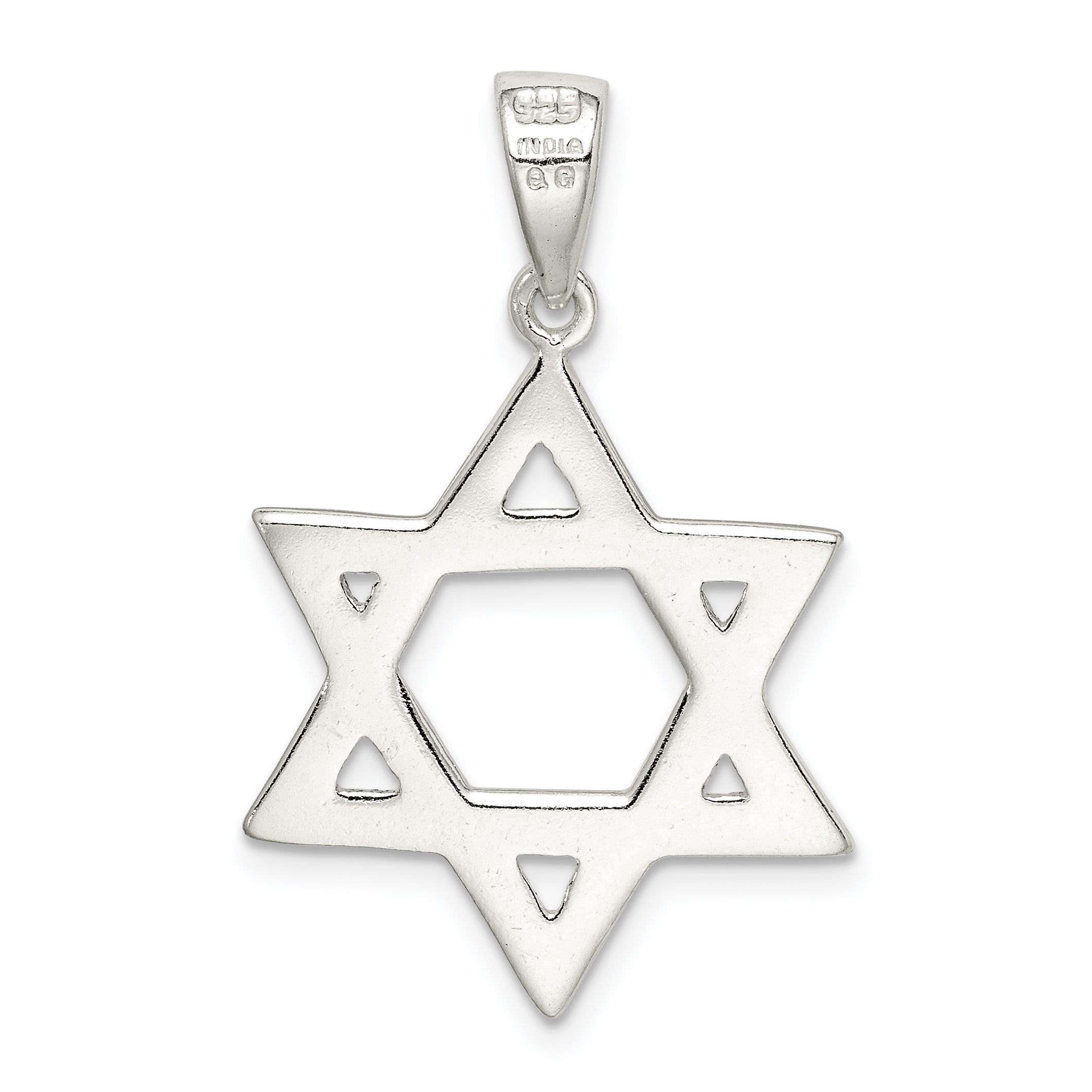 Sterling Silver Polished Star Of David Pendant