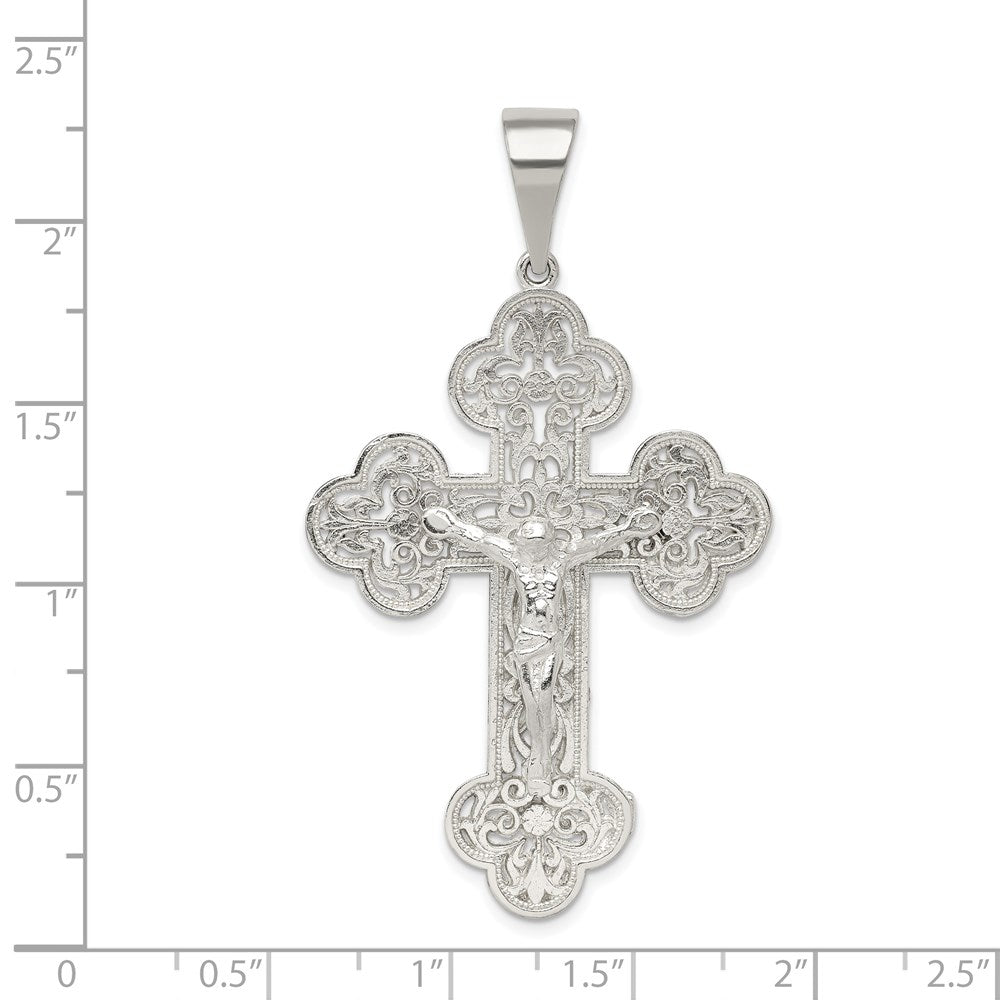 Sterling Silver Polished Crucifix Pendant