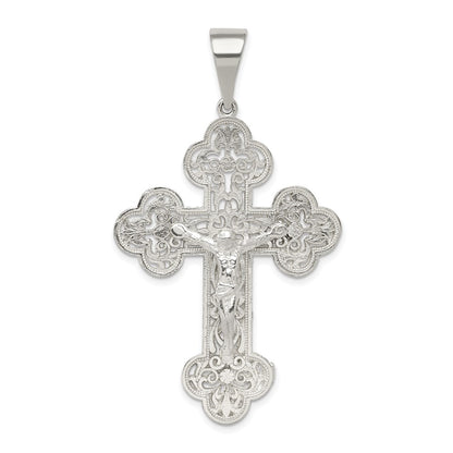 Sterling Silver Polished Crucifix Pendant