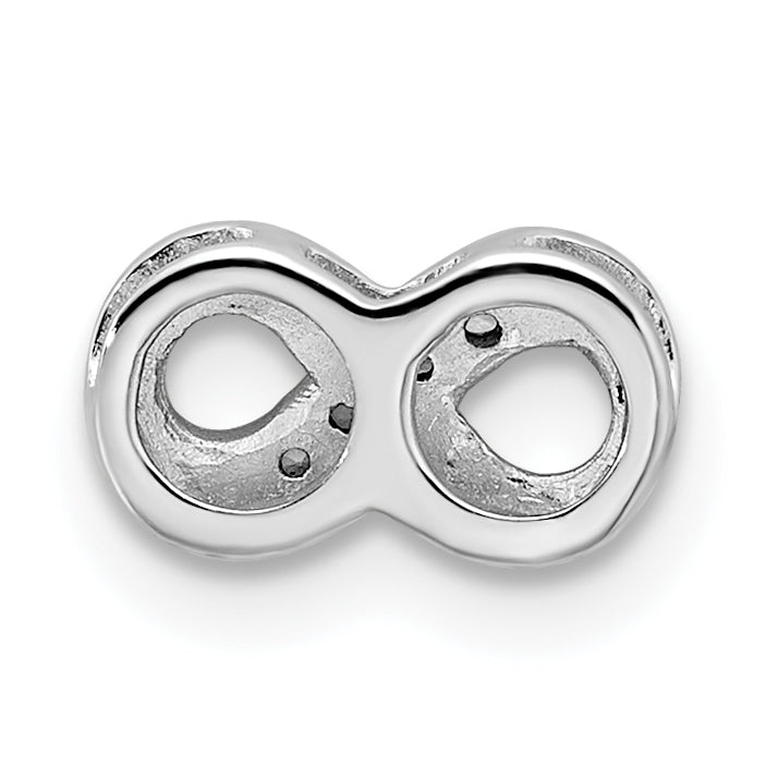 Sterling Silver Notes Rhodium Plated Cz Infinity Slide Charm