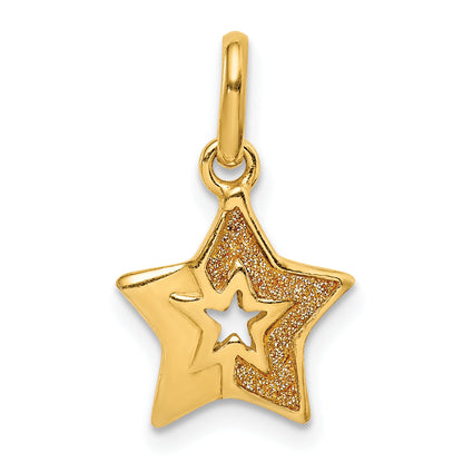 Sterling Silver Gold Tone Glitter Infused Star Pendant