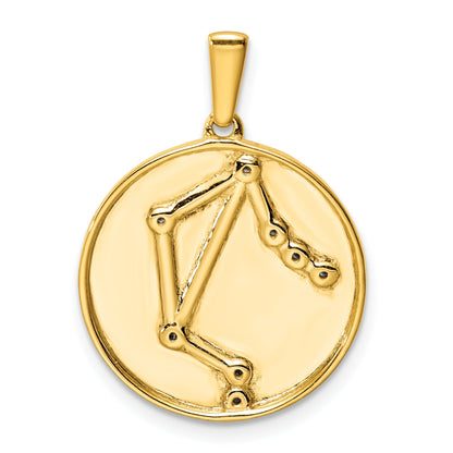 Ss/Gold Plated Sterling Silver Gold-Plated & Cz Libra Zodiac Pendant