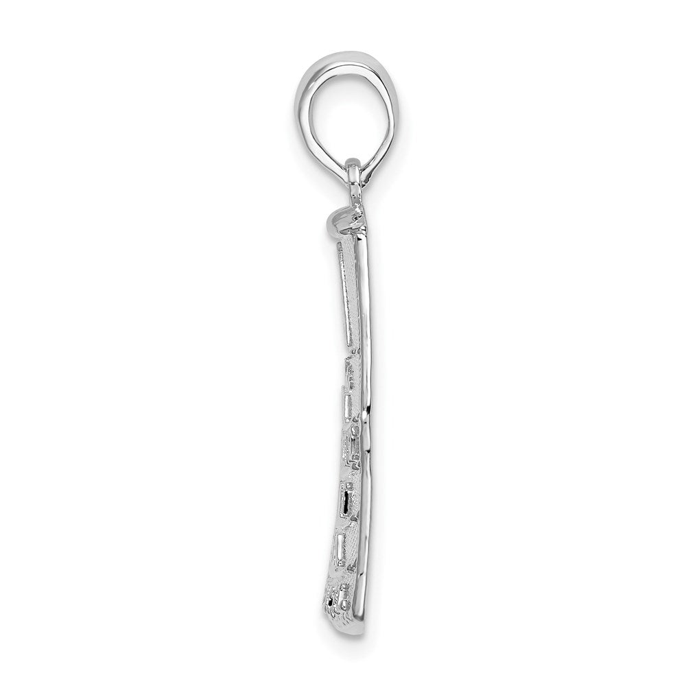 Sterling Silver De-Ani Rhodium-Plated Polished Large Key West Usa Pendant