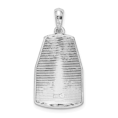 Sterling Silver De-Ani Rhodium-Plated Polished Large Key West Usa Pendant