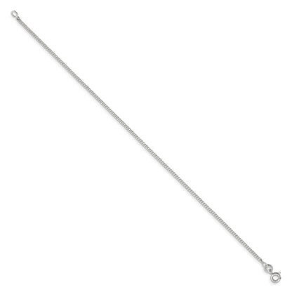 10 Inch Sterling Silver 1.5mm Curb Chain Anklet