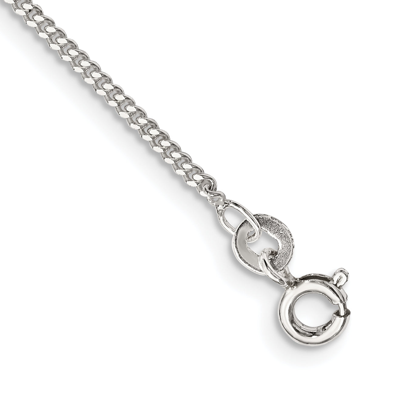 10 Inch Sterling Silver 1.5mm Curb Chain Anklet