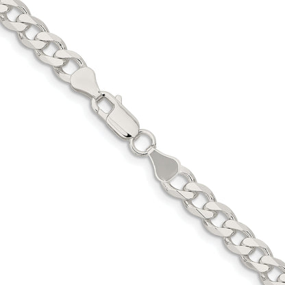 18 Inch Sterling Silver 6.5mm Curb Chain Necklace