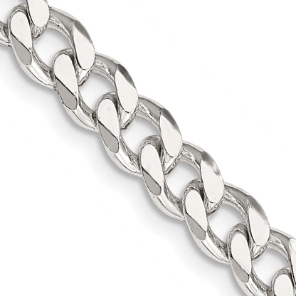 18 Inch Sterling Silver 6.5mm Curb Chain Necklace