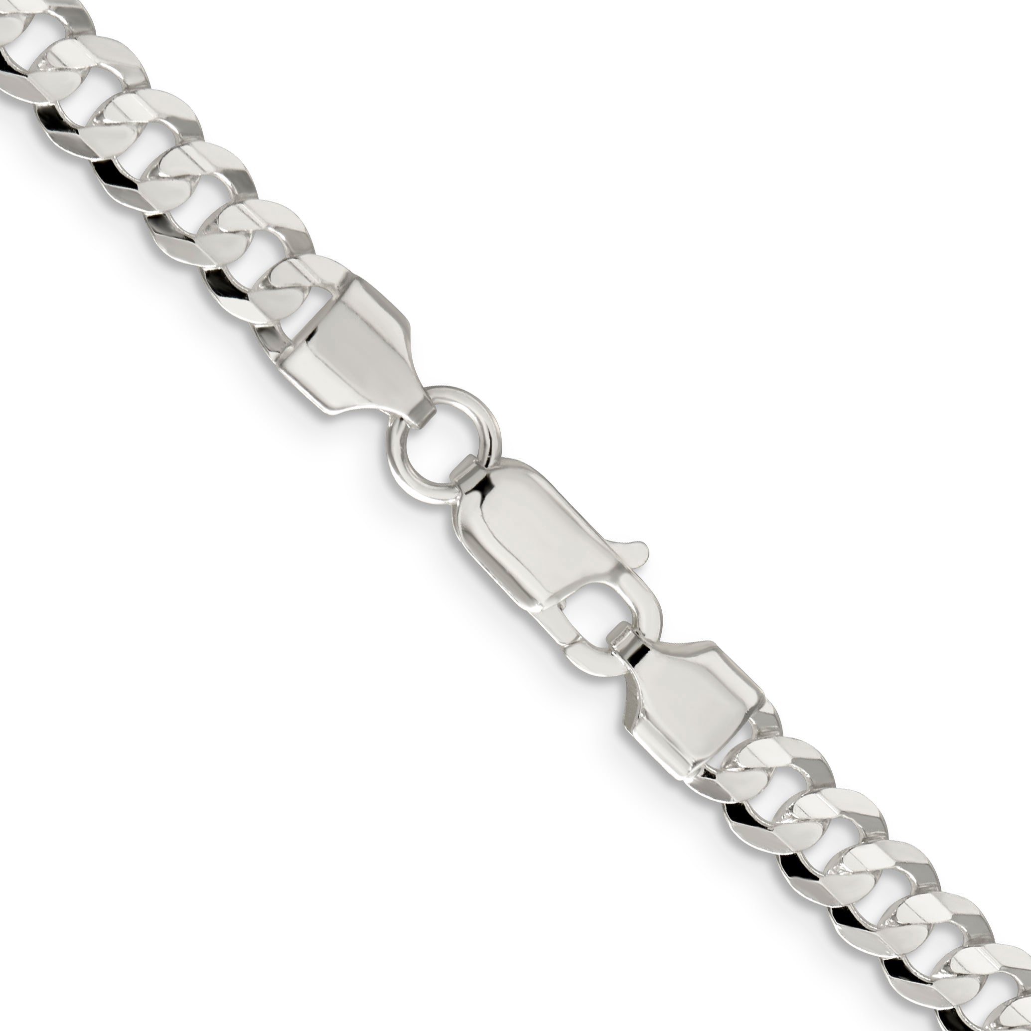 24 Inch Sterling Silver 5.65mm Concave Beveled Curb Chain Necklace ...