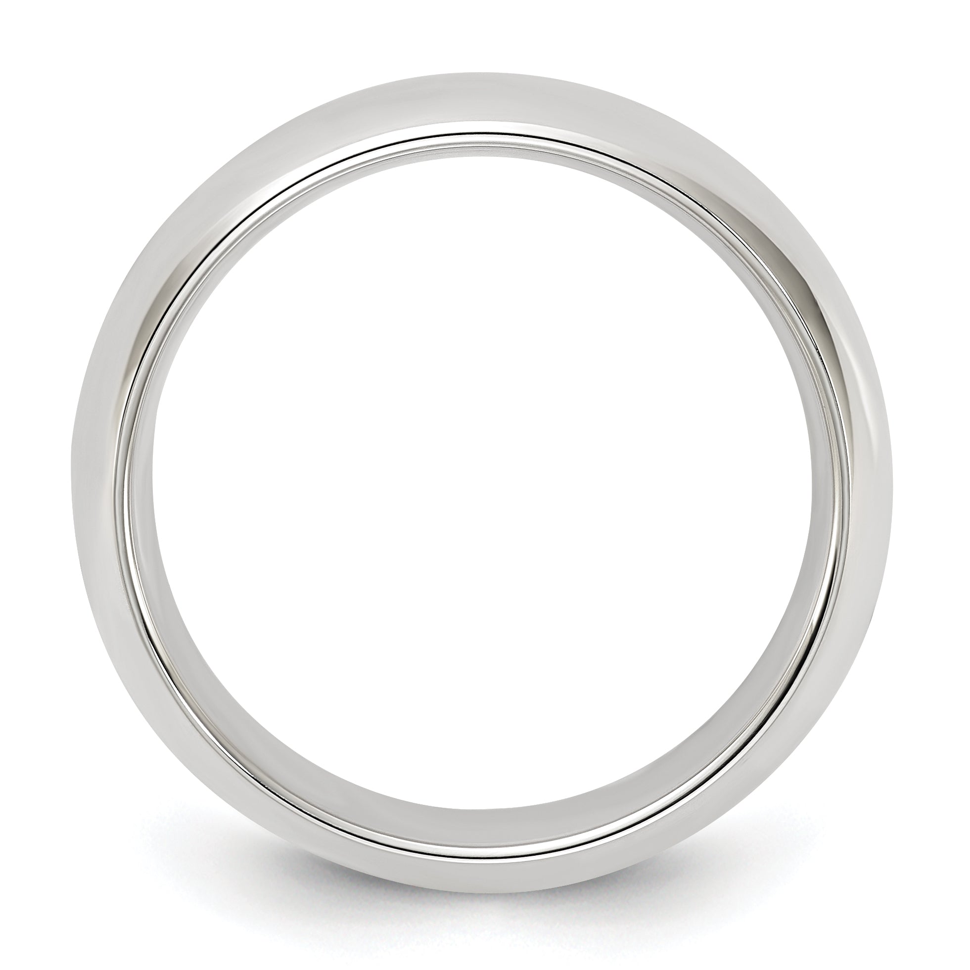 Sterling Silver Rhodium-Plated 6mm Comfort Fit Band