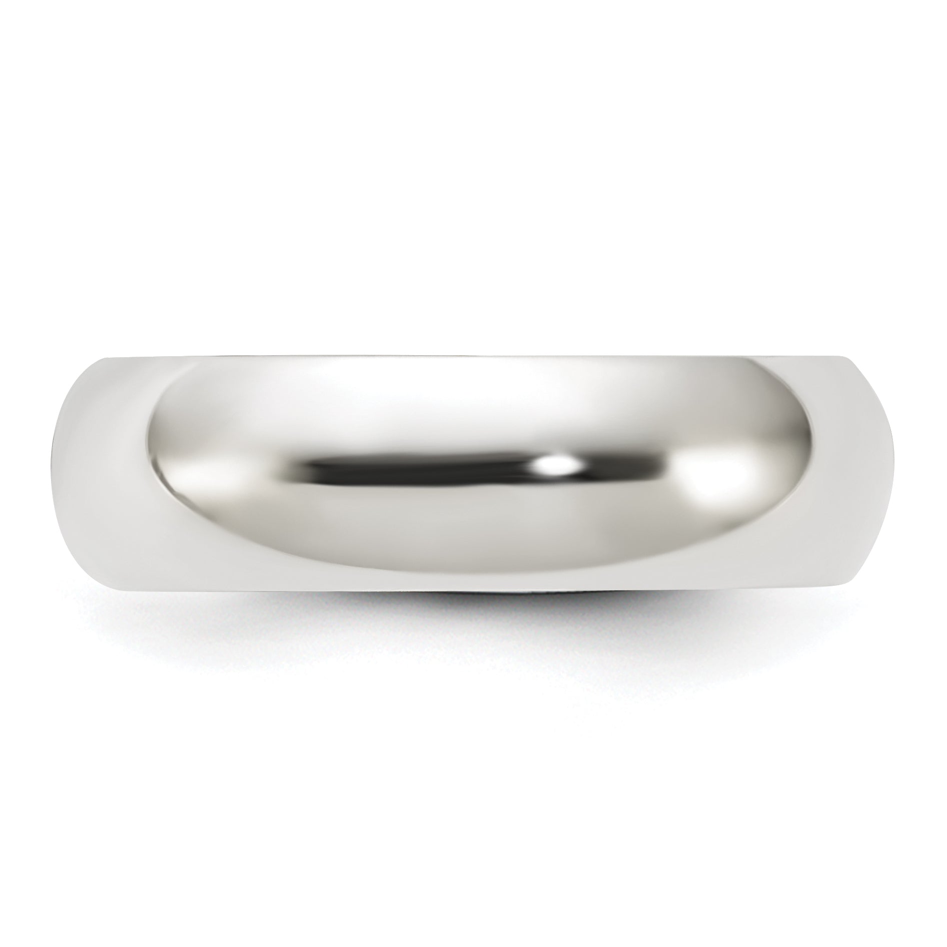 Sterling Silver Rhodium-Plated 6mm Comfort Fit Band