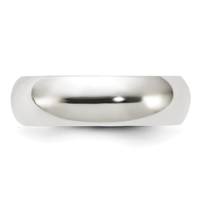 Sterling Silver Rhodium-Plated 6mm Comfort Fit Band