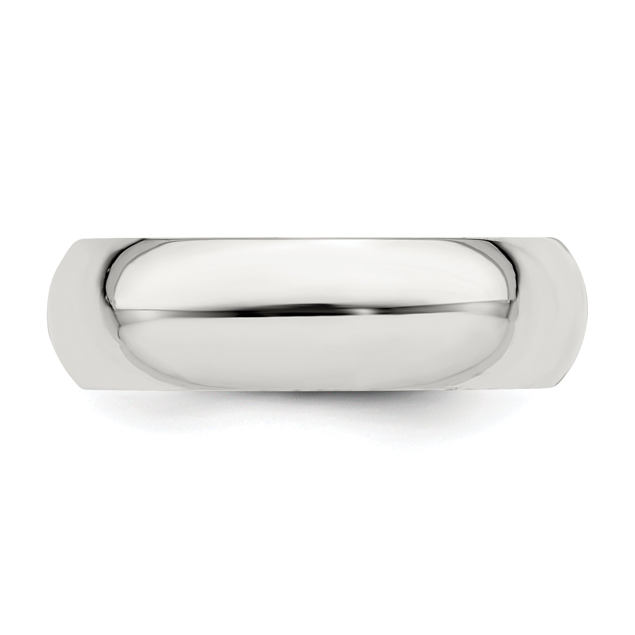 Sterling Silver Rhodium-Plated 6mm Comfort Fit Band